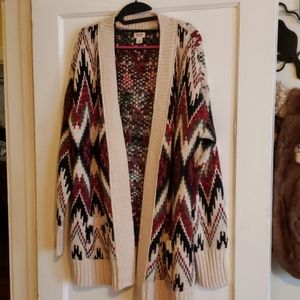 Aztec print cardigan
